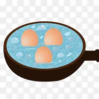 黑色平底锅煮鸡蛋
