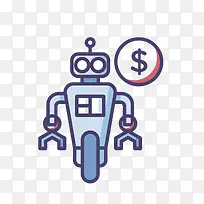 货币管理机器人矢量图标免抠图