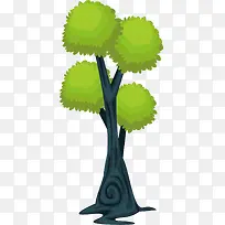 矢量图生命力旺盛的绿色树木