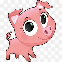 卡通手绘动物小猪插画