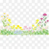 多彩美丽春季花丛