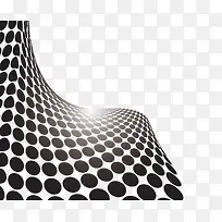 矢量时尚黑色波点科技感曲线造型