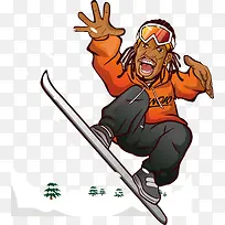 滑雪雪地冰雪乐园素材