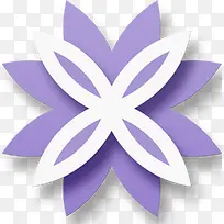 紫色白色传统花朵剪纸图案