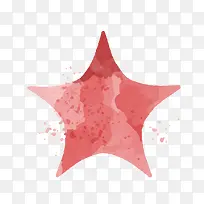 水彩绘红色星星矢量图