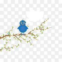 树上的蓝色小鸟
