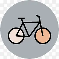 手绘健身运动图片素材 自行车