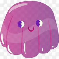 紫色卡通微笑布丁