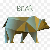 熊折纸风矢量插画