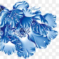 3D立体蓝色花朵