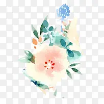 水彩彩绘创意花卉花朵装饰矢量素