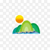 卡通山坡