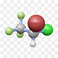 绿色氟烷分子形状素材