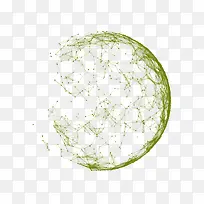 绿色圆形粒子线条科技背