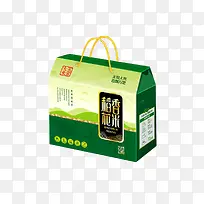 绿色黄色提手礼盒袋装米