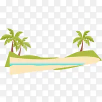 沙滩椰子树矢量图