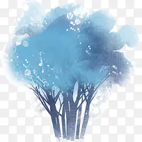 梦幻的淡蓝色树木