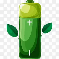 绿色水彩植物电池