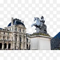 艺术建筑巴黎卢浮宫免抠图