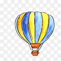黄蓝色漂浮的气球