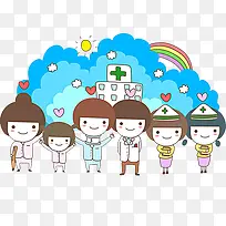 病人和医生护士的合照