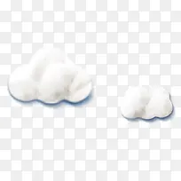 白色棉花立体云朵装饰图案