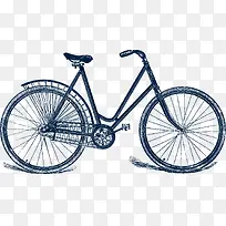 矢量图水彩自行车