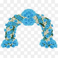 蓝色玫瑰花花环拱门