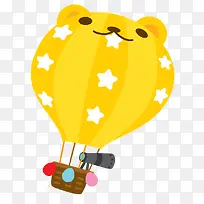 卡通黄色小熊热气球