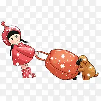 回家过年卡通插画素材