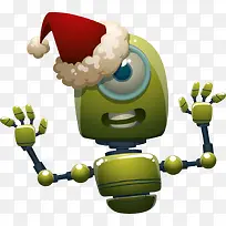 圣诞节绿色机器人