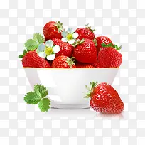 清新红色一碗奶油草莓