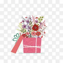 母亲节粉色清新鲜花礼盒