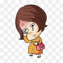 卡通风格孕妇形象沮丧伤心心情矢