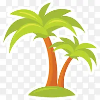 卡通夏季海岛椰子树
