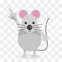 创意灰色卡通小老鼠