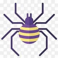 紫色矢量条纹蜘蛛