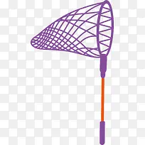 紫色粗线条手绘捕虫网
