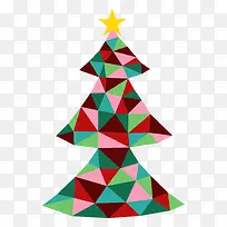 三角形拼接圣诞树背景