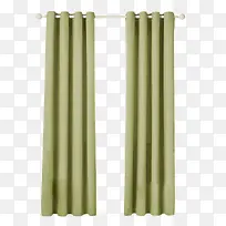 绿色棉麻的窗帘实物