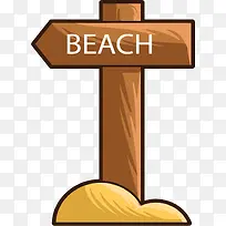 夏日沙滩木板标题框
