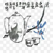 茶壶静物简笔国画