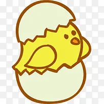 黄色卡通蛋壳小鸡
