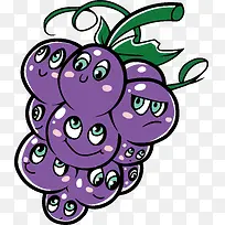 精美紫色葡萄水果表情