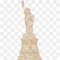 线条美国自由女神像
