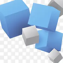 科技蓝色立体方块