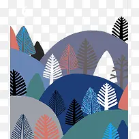 彩绘山林图案