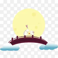 中秋节节日展板玉兔月亮