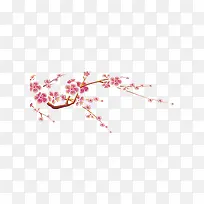 粉红色桃花简约图