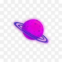 粉紫色渐变发光的星球体